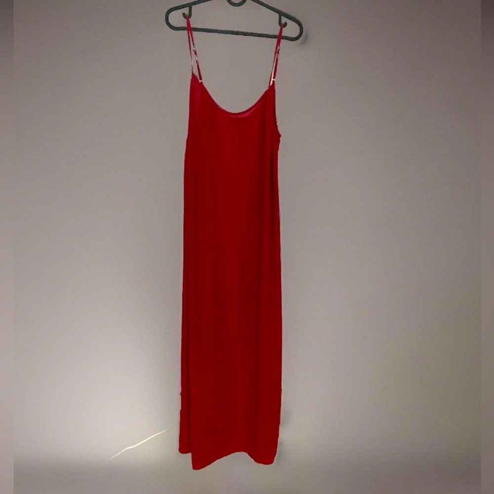J Crew dark red maxi slip dress L EUC like new condition - Picture 4 of 14